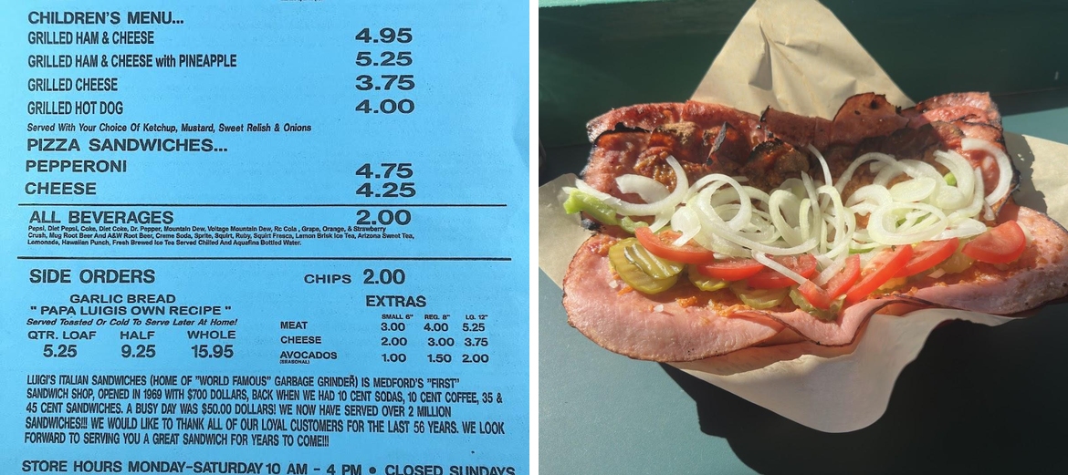 Luigi's Italian Sandwiches Menu