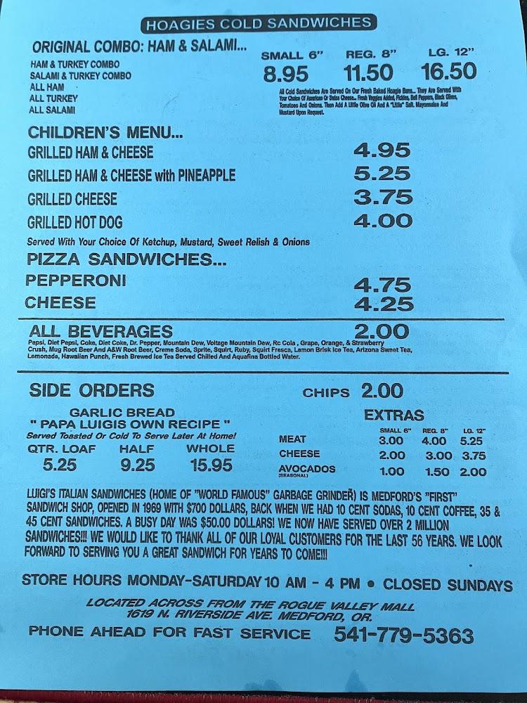 Luigi's Italian Sandwiches Menu image 1